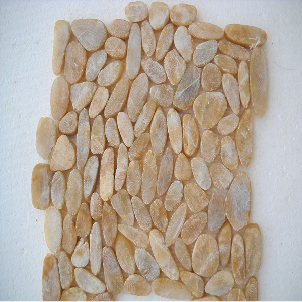 Cutting golden pebble tile