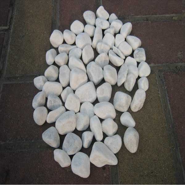 Snow white tumbled stone